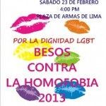 Chorros de agua y gases para impedir una besada contra la homofobia en Lima