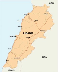 Mapa de Libano