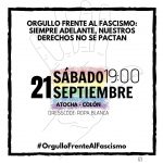 «Orgullo frente al fascismo»: este sábado, 21 de septiembre, convocatoria de manifestación desde Atocha a Colón